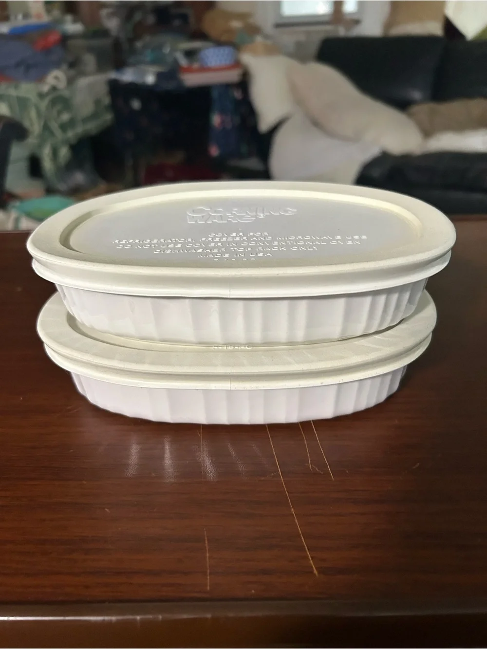 CorningWare French White Oval Stoneware Dish set of two, 15oz